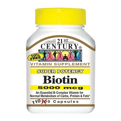 21St Century Biotin 5000 Mcg HighPotency, Capsules 110 Ea