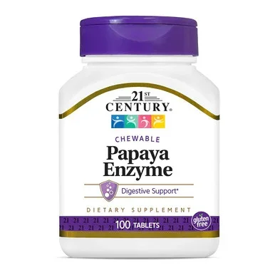 21St Century Papaya Enzyme Chewable Tablets, 100 Count
