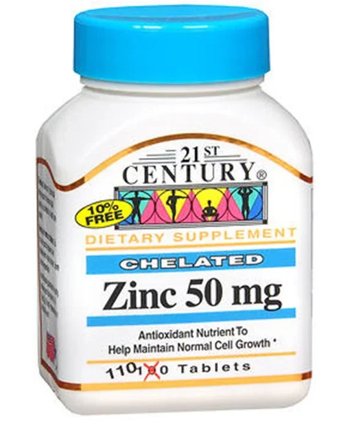 21st Century Zinc 50 mg Tablets Chelated Thrifty White Health Essentials