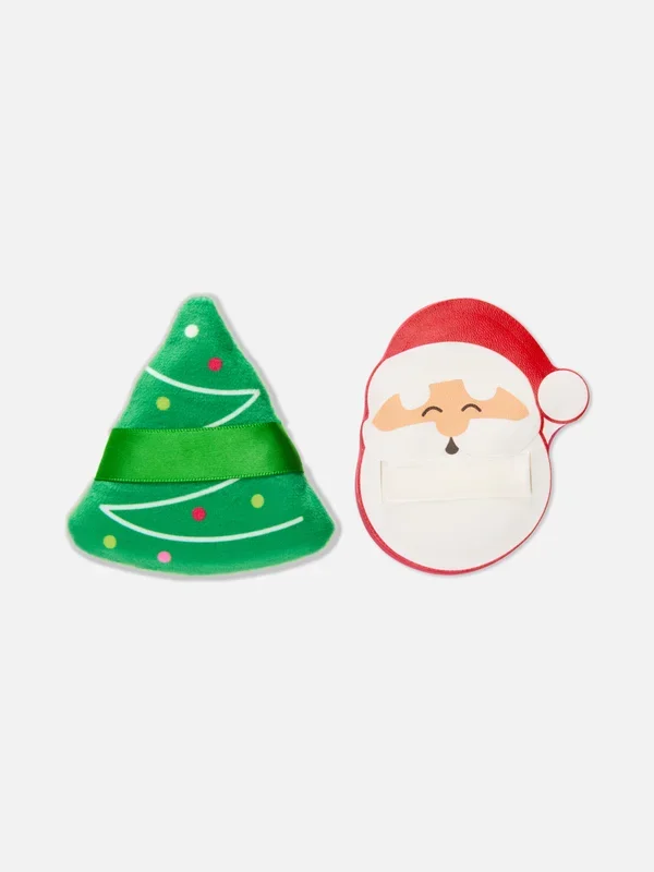 2pk Christmas Cushion Powder Puffs Penneys