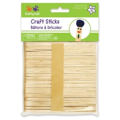 4.5×3/8″ Regular Craft Sticks,100ct Thrifty White Health Essentials