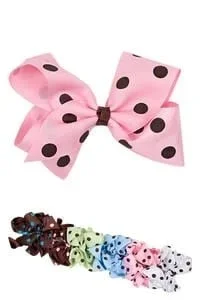 6″ Polka dot hair bow & Supply