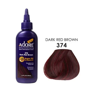 Adore Plus Semi Permanent Hair Colour 374 Dark Red Brown 100ml