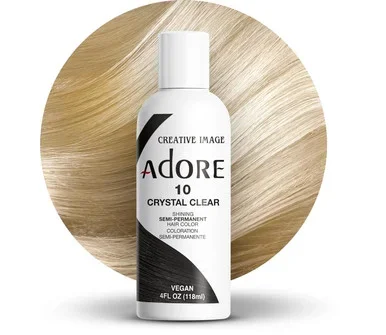 Adore Semi Permanent Hair Color Vegan and CrueltyFree Hair Dye 4 Fl Oz 010 Crystal Clear