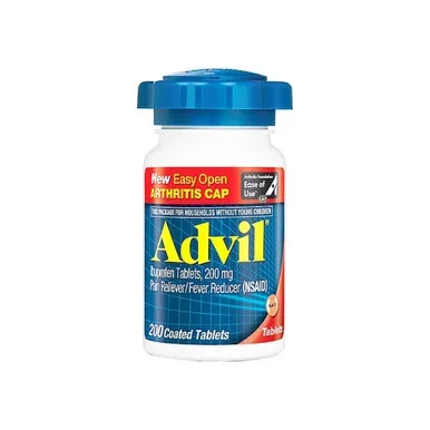 Advil Ibuprofen Pain Reliever/Fever Reducer 200 Mg Coated Tablets 200 Ea