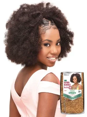 Afro Kinky Bulk 18 Inch Solo Green 100 Remi Human Hair Weave Beauty Elements