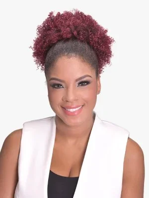Afro Kinky Coily (4A) Destiny Premium Realistic Fiber Drawstring Hair Bun Beauty Elements