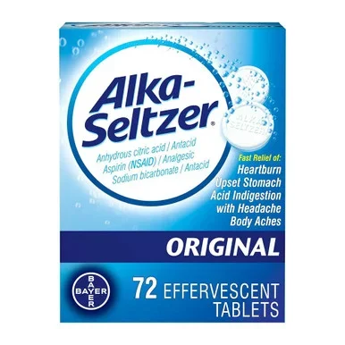 AlkaSeltzer Antacid Effervescent Tablets, Original 72 Ea