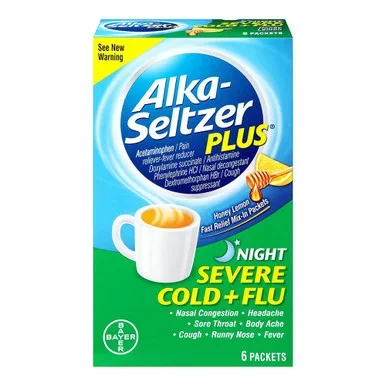 AlkaSeltzer Plus Severe Cold And Flu Night Powder 6 Count