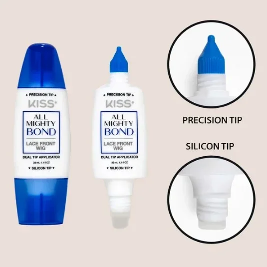 All Mighty Bond Lace Front Wig Glue Dual Tip Applicator, 1.1 oz