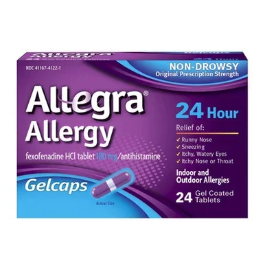 Allegra Indoor & Outdoor Allergy Relief Non Drowsy Tablets 24 Ea
