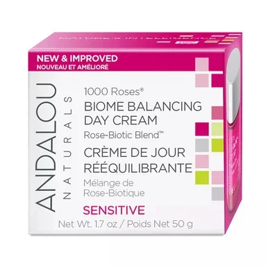 Andalou Naturals 1000 Roses Biome Balancing Day Cream Sensitive Skin 1.7 oz