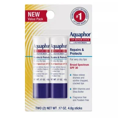 Aquaphor Lip Balm Repair Stick for Chapped Lips SPF30 2pk 0.34oz