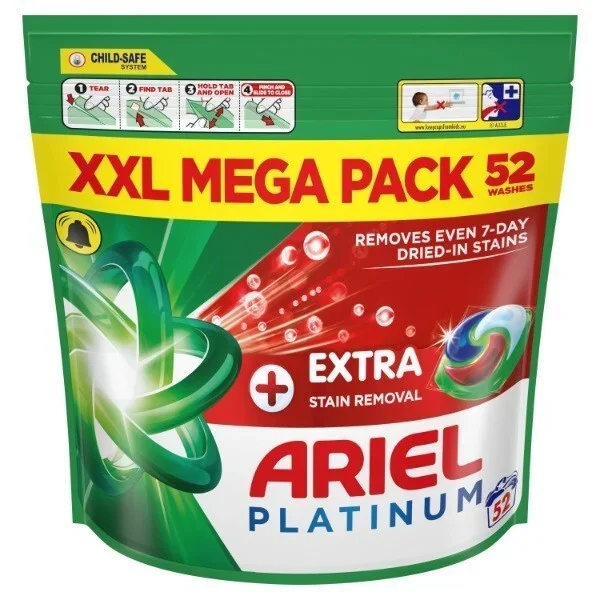 Ariel Platinum Pods 52 Pack Household