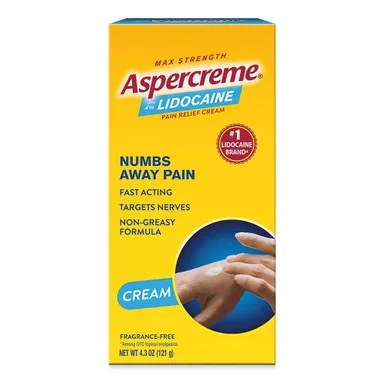 Aspercreme With Lidocaine Maximum Strength Pain Relief Cream 4.3 Oz