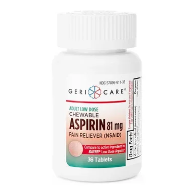 Aspirin Adult Chewable 81 Mg Tablets 36 Ct