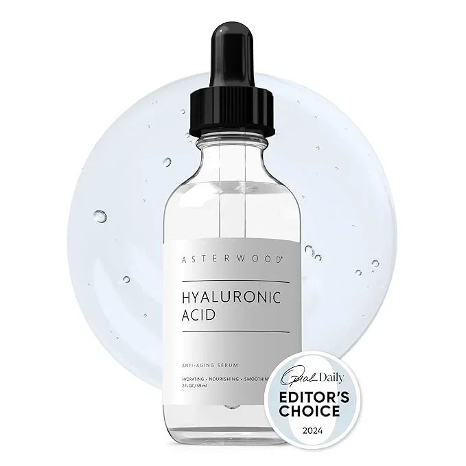 Asterwood Hyaluronic Acid Serum for Face – Plumping, Anti-Aging, Hydrating – Fragrance-Free – 2 Fl Oz