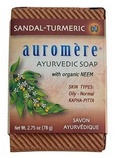 Auromere SandalwoodTurmeric Ayurvedic Bar Soap 2.75 Oz