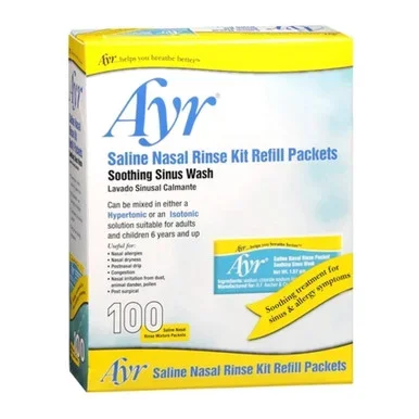 Ayr Saline Nasal Rinse Kit Refill Packets 100 Ea