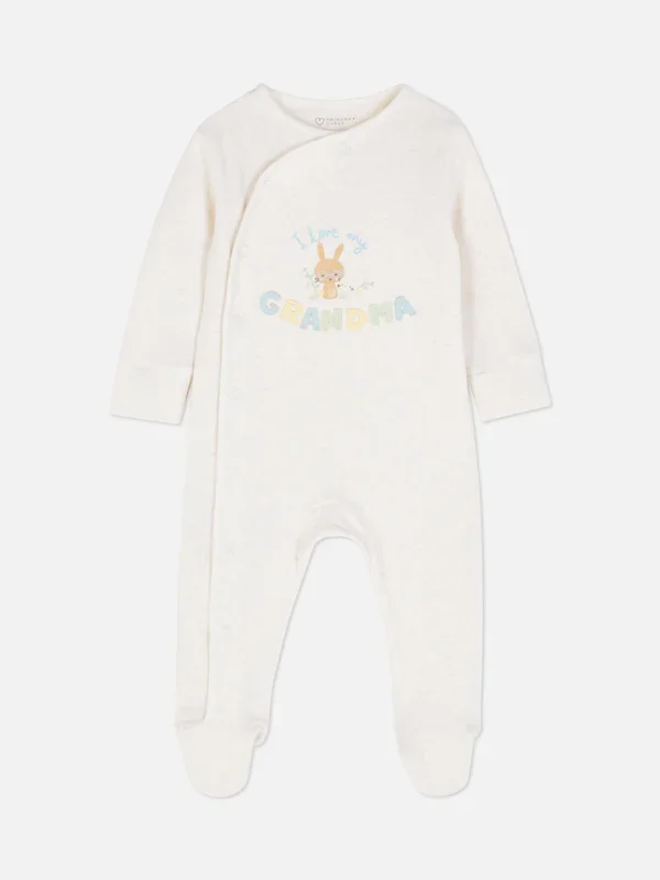 Baby Boys;Girls;Unisex Oatmeal I Love My Grandma Newborn Wrap Sleepsuit Penneys