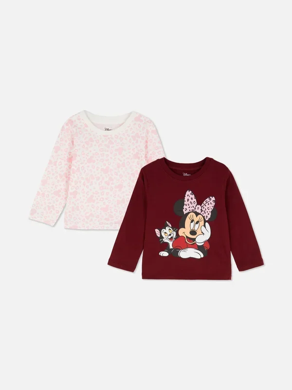 Baby Girls Burgundy 2pk Disney’s Minnie Mouse Printed Tees Penneys