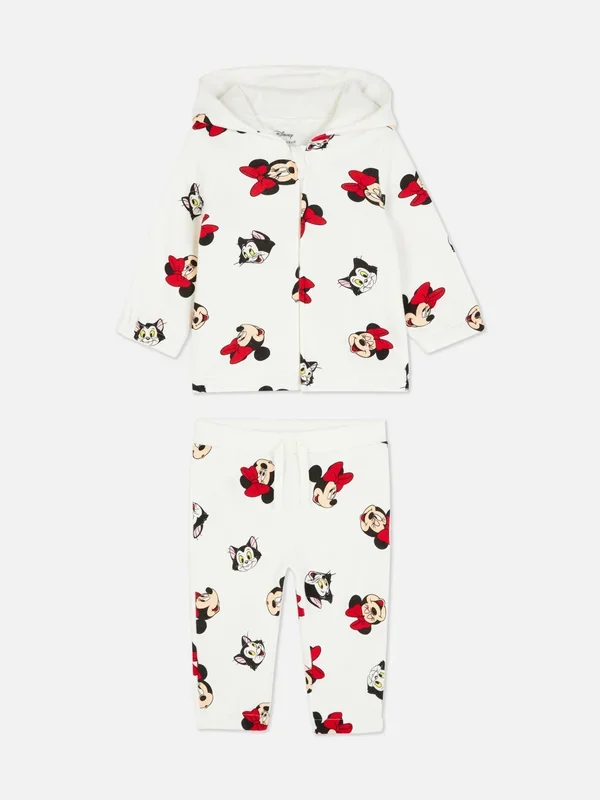 Baby Girls Ecru 036mths Disney’s Minnie Mouse ZipUp Hoodie and Joggers Set Penneys