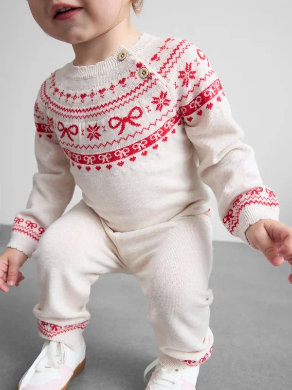 Baby Girls Oatmeal 036mths Fair Isle Jumper and Knit Leggings Set Penneys