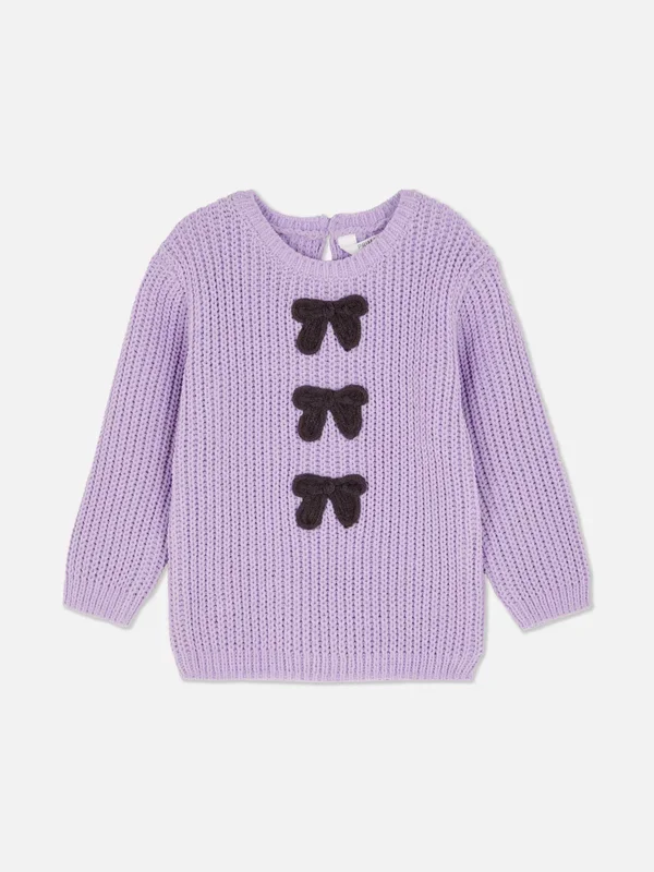 Baby Girls Purple 036mths Bow Jumper Penneys