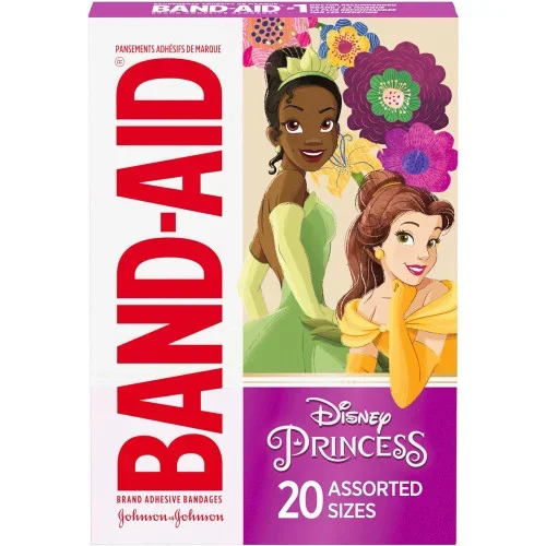 BANDAID Adhesive Bandages Assorted Sizes Disney Princess 20 ct Thrifty White Health Essentials ©