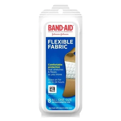 BandAid Flexible Fabric Adhesive Bandages 8 Ea