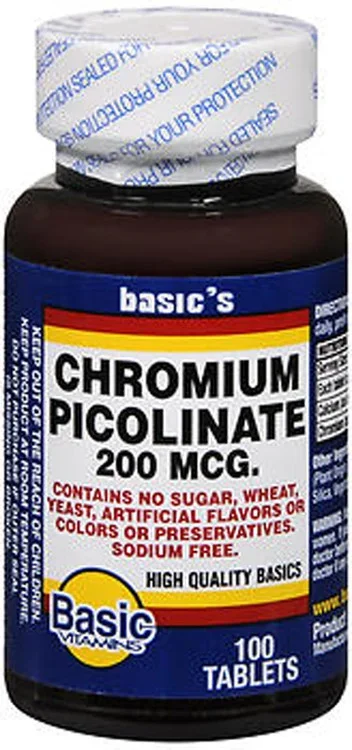 Basic Vitamins Chromium Picolinate 200 mcg Tablets Thrifty White Health Essentials