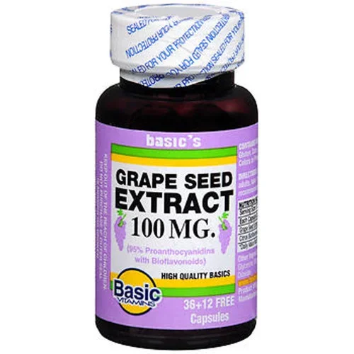 Basic Vitamins Grape Seed Extract 100 mg Capsules 48 ct Thrifty White Health Essentials