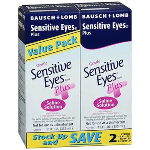 Bausch + Lomb Gentle Sensitive Eyes Plus Saline Solution Thrifty White Health Essentials