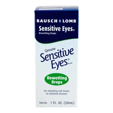 Bausch Plus Lomb Genuine Sensitive Eyes Rewetting Sterile Drops 1 Fl Oz