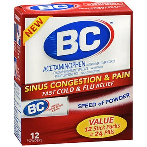 BC Sinus Congestion & Pain Fast Cold & Flu Relief Powders Thrifty White Health Essentials
