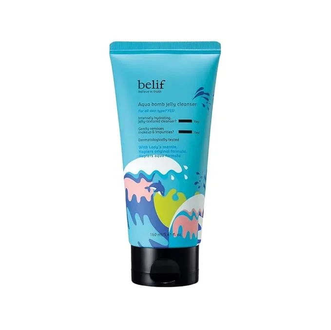 belif Jelly Hydrating Deep Cleanser – Low pH Mild & Gentle Gel-to-Foam Face Wash for Daily Deep Pore Cleansing, Hydrating and Refreshing for All Skin Types, Korean Skincare, 5.41 fl.oz