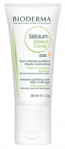 BIODERMA – Sebium Global Cover – Coloring anti-acne cream with a point corrector – 30 ml