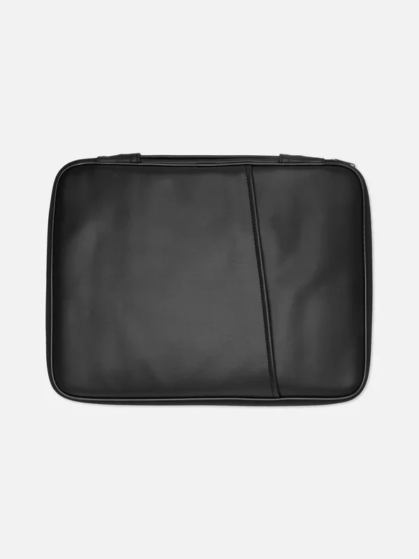 Black Faux Leather Laptop Sleeve Penneys