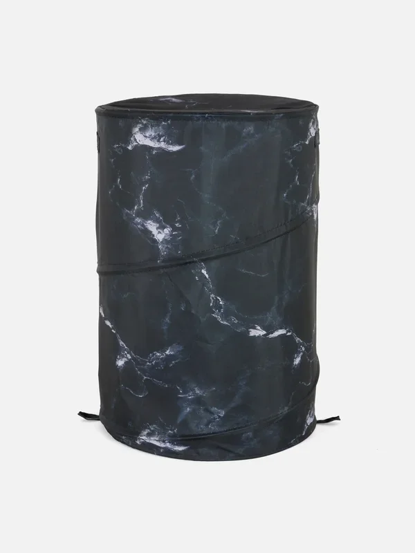 Black Patterned PopUp Laundry Bin Penneys