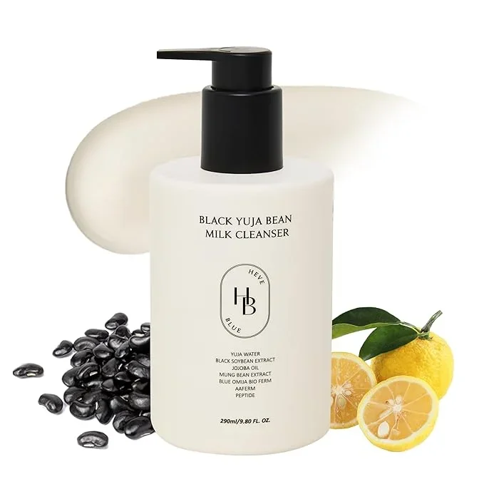 Black Yuja Bean Milk Cleanser – Sensitive Skin, Korean Skincare, Vegan, Hypoallergenic, Moisturizing, Hydrating, First Facial Cleansing, Cleansing Milk, K-Beauty, Gentle Face Wash