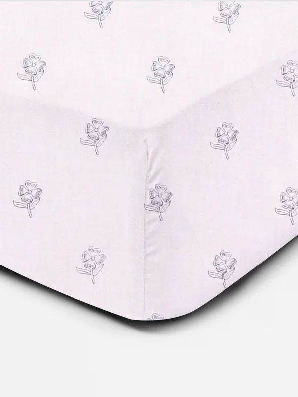 Blue Super King Block Floral Fitted Sheet Penneys