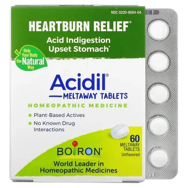 Boiron Acidil For Relief Of Acid Reflux, Heartburn, 60 Ct