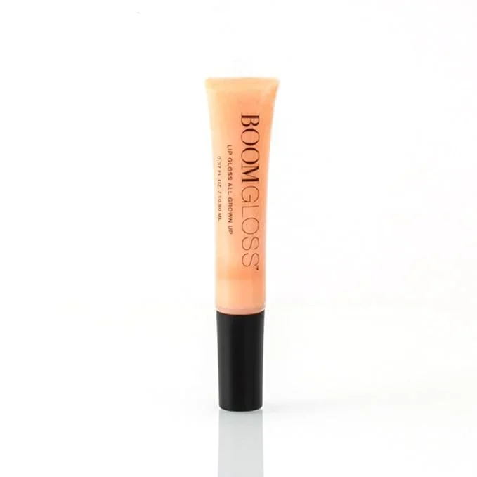 Boom Gloss ™ Non-Sticky, Hydrating Lipgloss for Radiant Shine, Moisturizing Lip Gloss with Olive Squalene, Rosehip Oil, Kukui Seed Oil, Sheer, Natural Finish – Peach Nude Tint