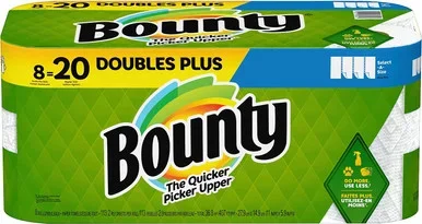 Bounty SelectASize Paper Towels, 8 Double Plus Rolls White, 113 Sheets Per Roll