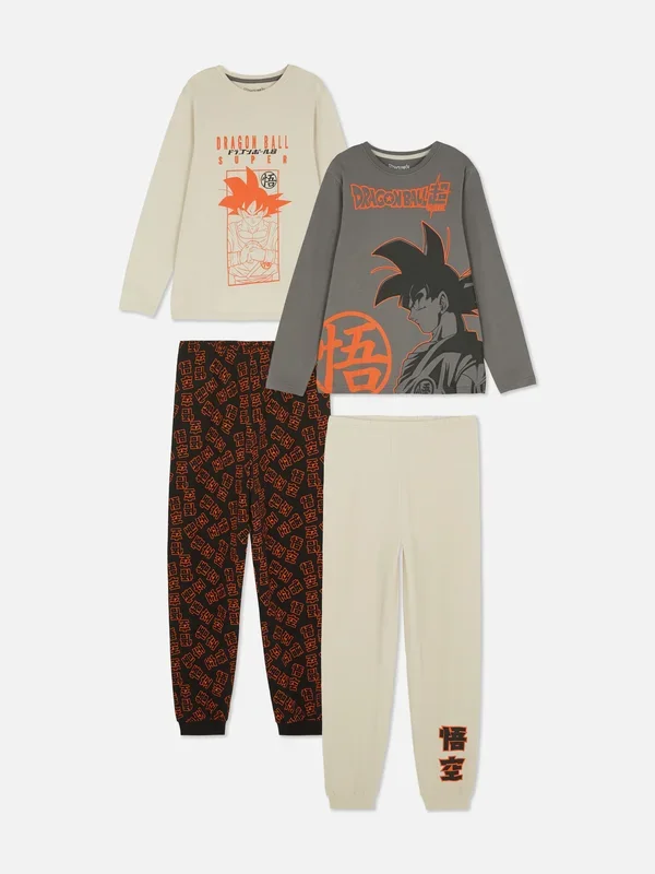 Boys Black 715yrs 2pk Dragon Ball Z Pyjamas Penneys