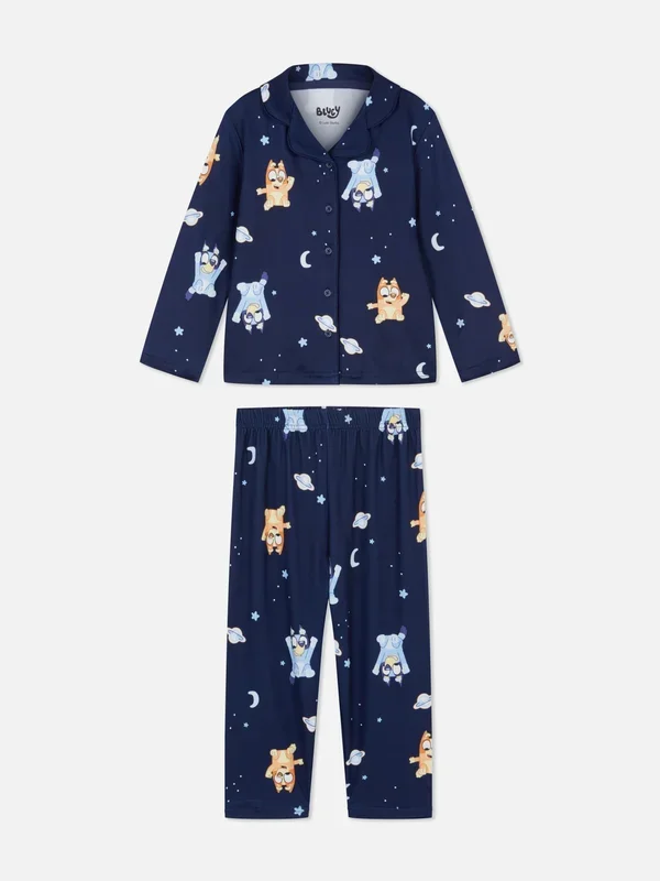 Boys Blue 1.510yrs Bluey Shirt Pyjamas Penneys