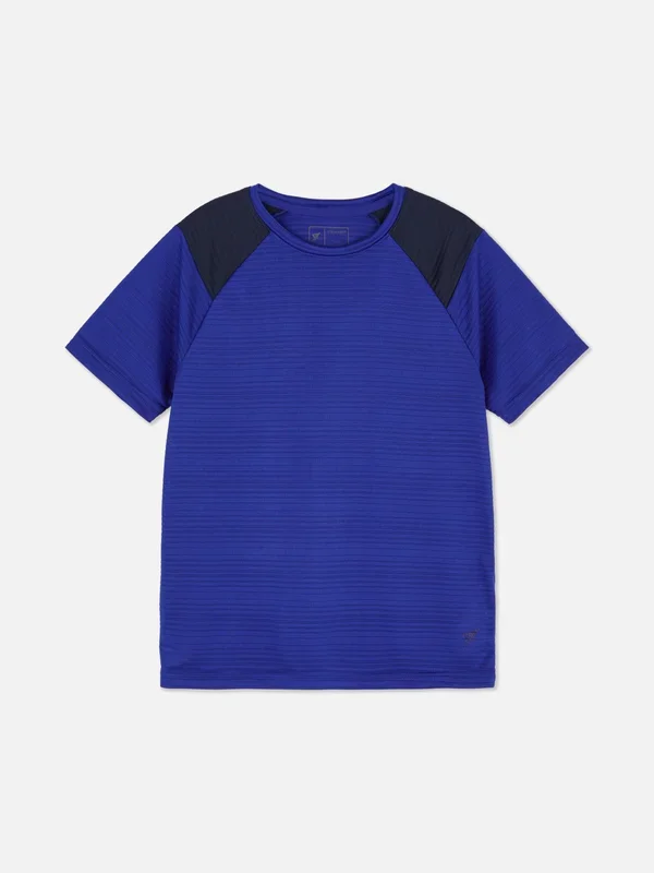 Boys Blue Ribbed Sports TShirt Penneys