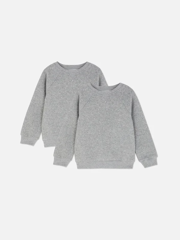 Boys Charcoal 2pk Younger Kids’ Crew Neck Sweatshirts Penneys