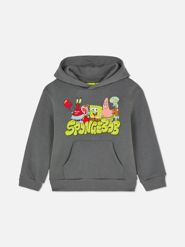 Boys Charcoal SpongeBob SquarePants Graphic Hoodie Penneys