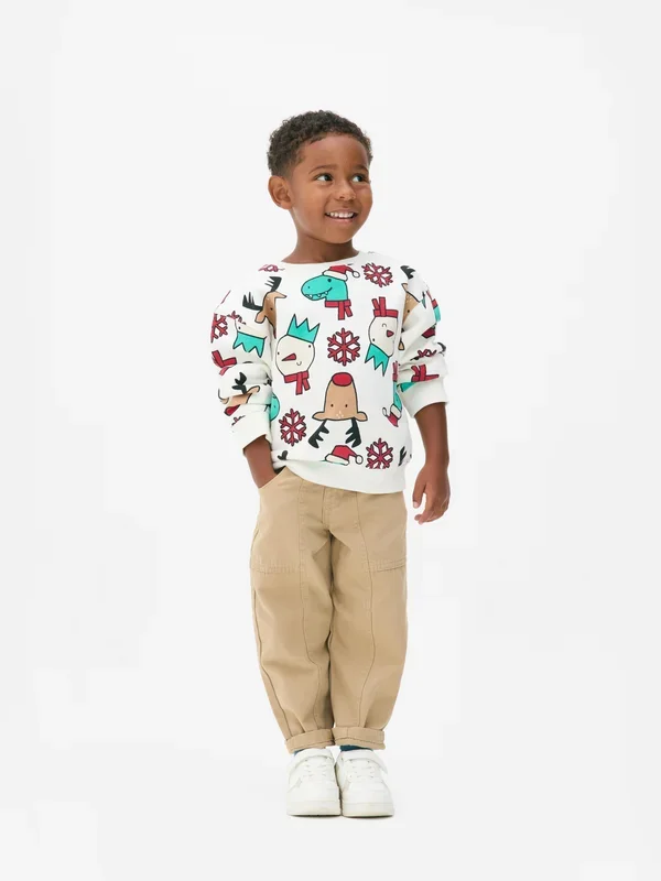 Boys Ecru 1.58yrs Christmas Graphic Sweatshirt Penneys